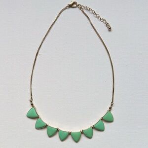 Mint Green Geometric Statement Necklace – Adjustable 16-18”
